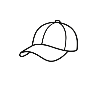 Line illustration of a baseball cap